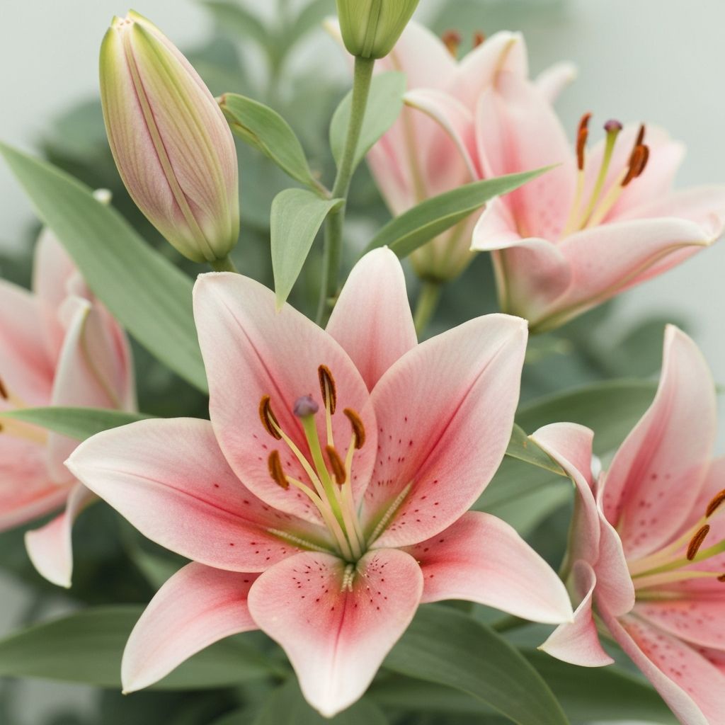 Pink lily flowers